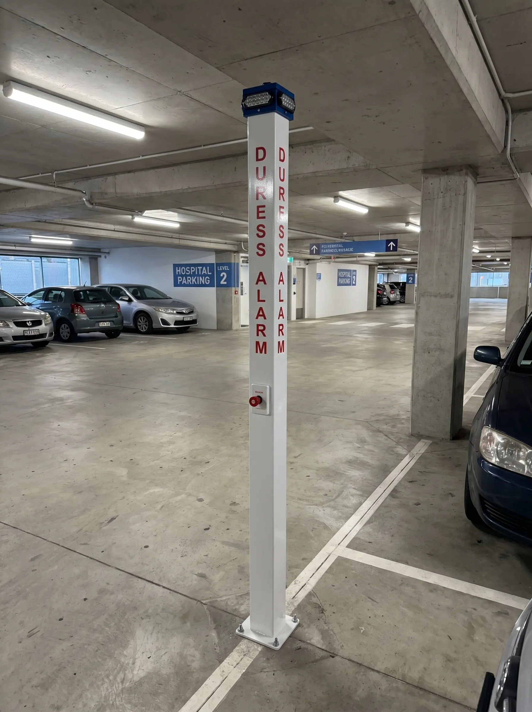 Duress Pole installed in Car Park